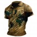 Printed casual collar lapel shirt T-shirt HF2301-04-03 Printed casual collar lapel shirt T-shirt HF2301-04-03