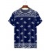 Men's trendy retro ethnic pattern print T-shirt